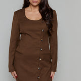 Pamela Button Front Mini Dress