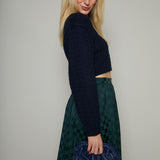 Briar Cropped Knit Sweater - Midnight