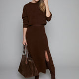 Brooklyn Brushed Wool Midi Skirt