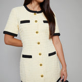 Regina Textured Button Front Mini Dress