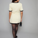 Regina Textured Button Front Mini Dress