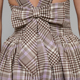 Charmaine Plaid Bubble Hem Mini Dress