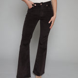 Caleb Corduroy Mid Rise Ultra Flare Pants - Mocha