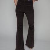 Caleb Corduroy Mid Rise Ultra Flare Pants - Mocha
