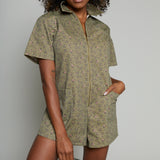 Hilda Floral Romper - Olive