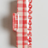 Plaid Square Claw Clip - Red