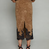 Quinn Embellished Velvet Pencil Skirt