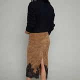 Quinn Embellished Velvet Pencil Skirt