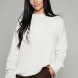 Marisol Relaxed Boyfriend Sweater - Oatmeal