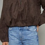 Juliet Suede Bomber Jacket