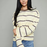 Addison Striped Long Sleeve Tee - Yellow