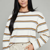 Addison Striped Long Sleeve Tee - Ivory