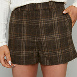 Tinesha Plaid High Rise Shorts