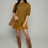 Cheryl Oversized Longline Sweater - Golden Sage