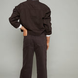 Joni Cropped Denim Chore Jacket - Umber