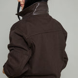Joni Cropped Denim Chore Jacket - Umber