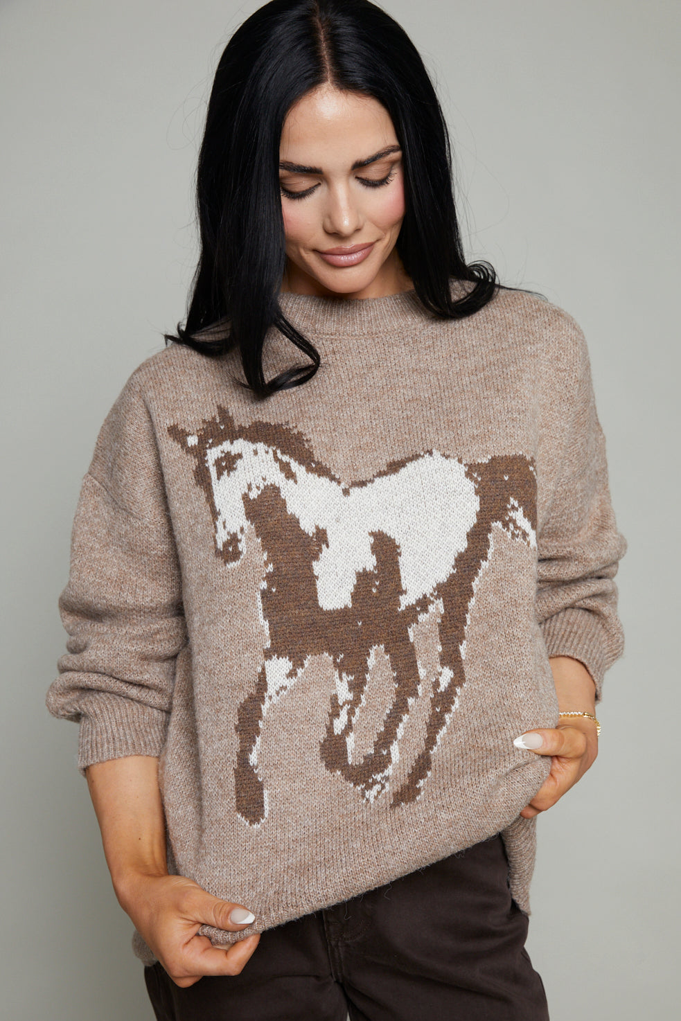 Horse Jacquard Knit Sweater