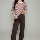 Rita Long Sleeve Striped Slub Tee