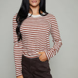 Rita Long Sleeve Striped Slub Tee