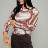 Rita Long Sleeve Striped Slub Tee