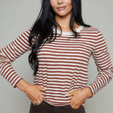 Rita Long Sleeve Striped Slub Tee