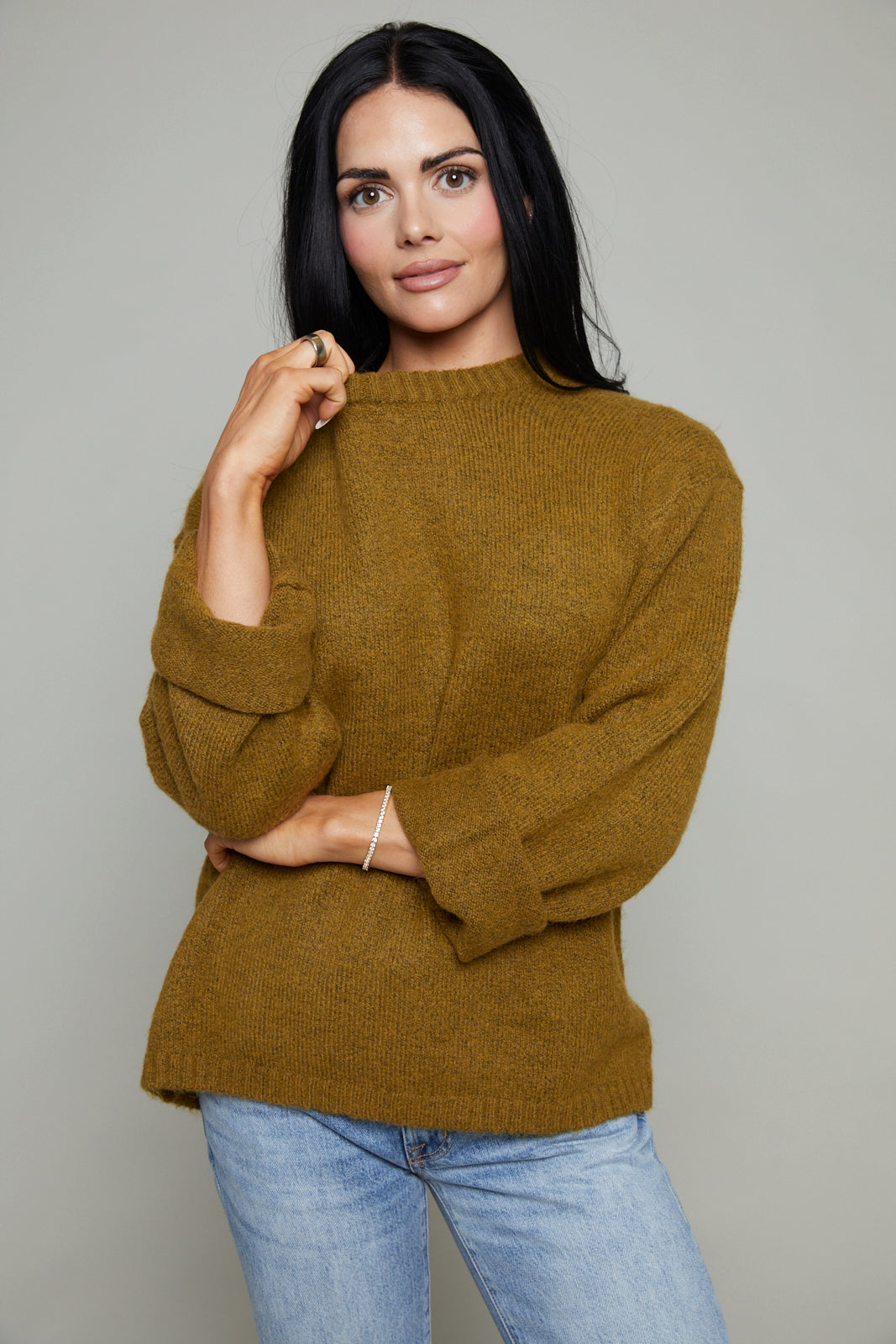 Cheryl Oversized Longline Sweater - Golden Sage