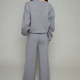 Sorella Wide Leg Knit Pants - Heather Grey