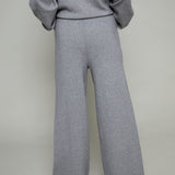 Sorella Wide Leg Knit Pants - Heather Grey