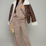 Sorella Wide Leg Knit Pants - Heather Ash