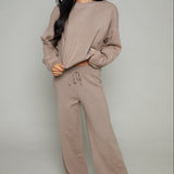 Sorella Wide Leg Knit Pants - Heather Ash