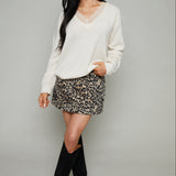 Santana Leopard Jacquard Mini Skirt