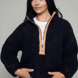 Hartwell Suede Detail Zip Sweater
