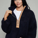 Hartwell Suede Detail Zip Sweater
