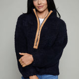 Hartwell Suede Detail Zip Sweater