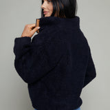 Hartwell Suede Detail Zip Sweater