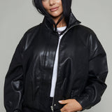 Nikko Faux Leather Bubble Jacket