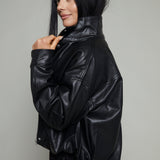 Nikko Faux Leather Bubble Jacket