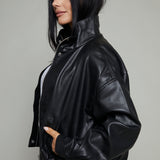 Nikko Faux Leather Bubble Jacket