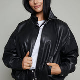 Nikko Faux Leather Bubble Jacket