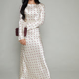 Gail Satin Polka Dot Maxi Dress