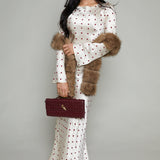 Gail Satin Polka Dot Maxi Dress