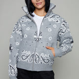 Damson Bandana Zip Up Sweater