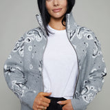 Damson Bandana Zip Up Sweater