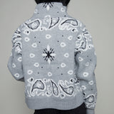 Damson Bandana Zip Up Sweater