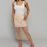 Daphne Pearl Embellished Midi Skirt