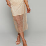 Daphne Pearl Embellished Midi Skirt