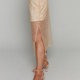 Daphne Pearl Embellished Midi Skirt