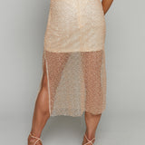 Daphne Pearl Embellished Midi Skirt