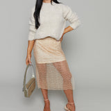 Daphne Pearl Embellished Midi Skirt