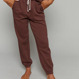 Rachelle Fleece Boyfriend Joggers - Sandalwood